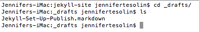 Example drafts folder in the terminal