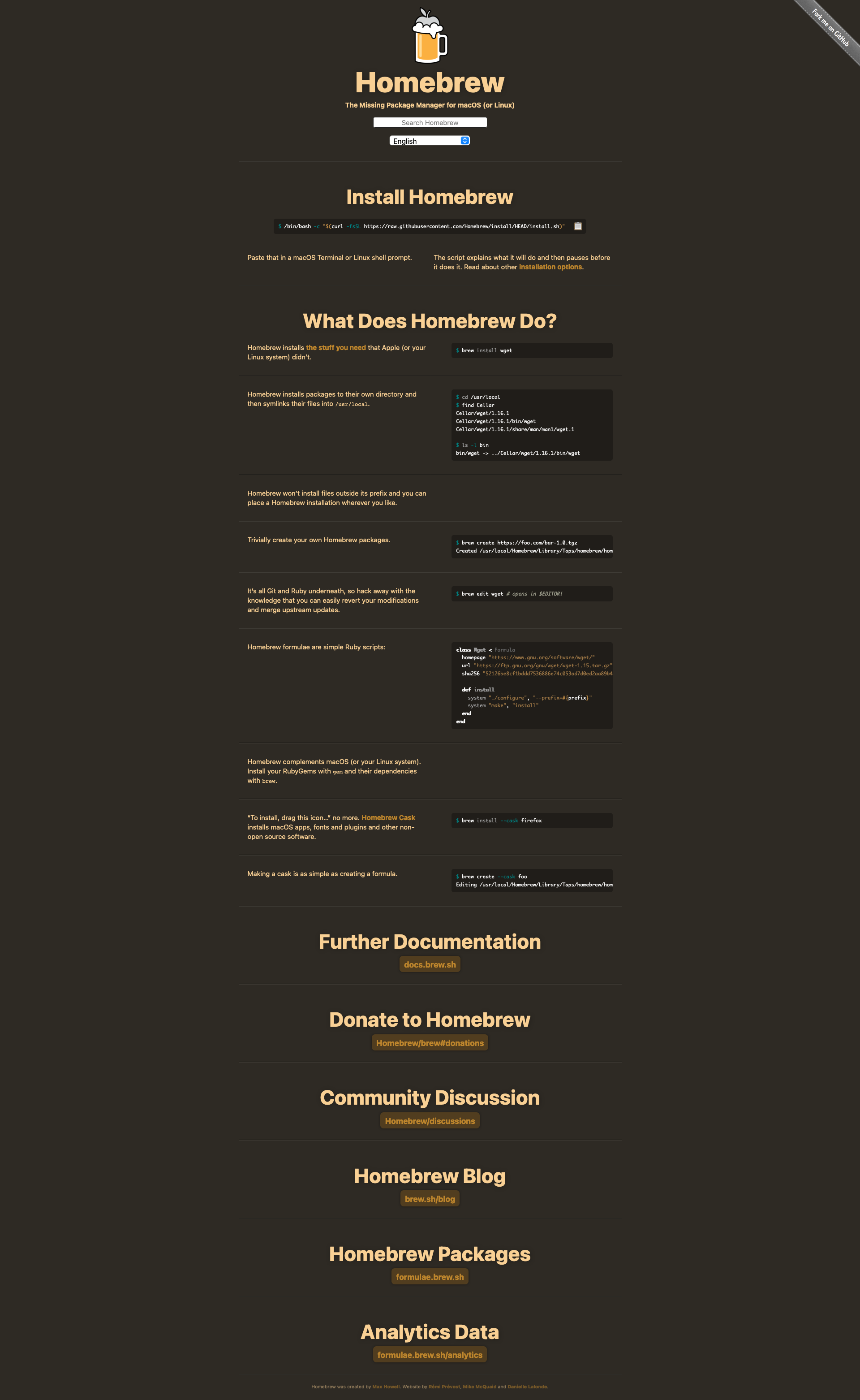 Homebrew website